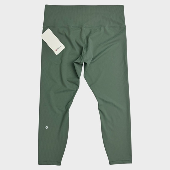 Lululemon Wunder Train High-Rise Ribbed Tight 25" - Grey Eucalyptus, Size 14 - Picture 2 of 9